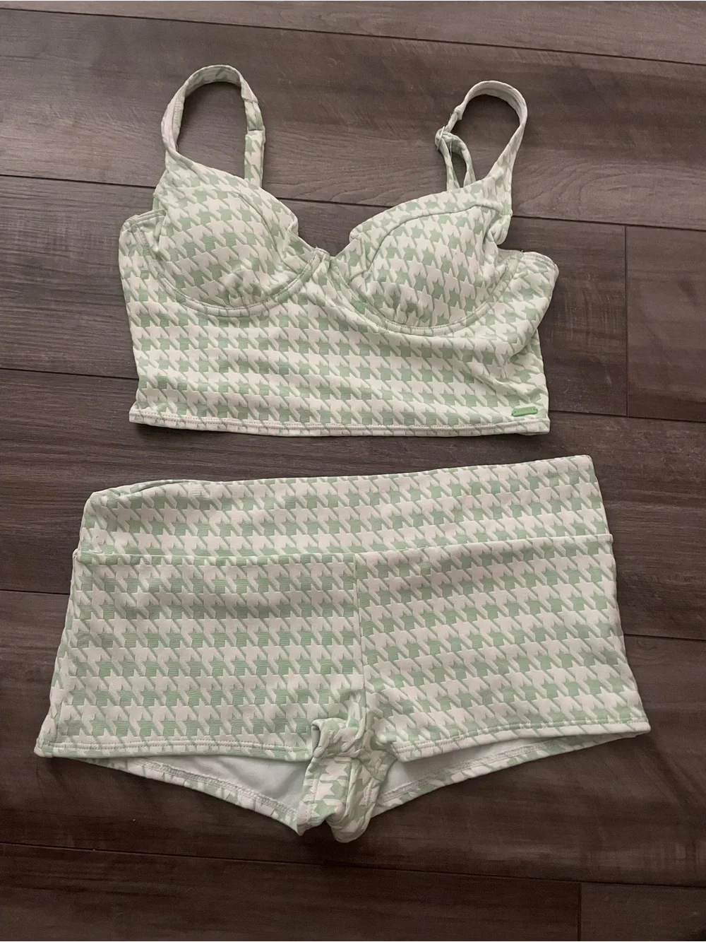 Roxy Check It Bikini Set WIth Shorty Bottoms Size XL